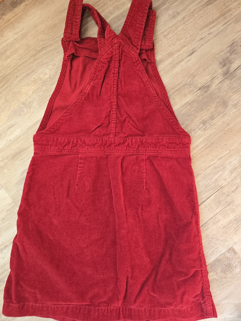 Old Navy Red Corduroy Overall Dress with Button Front